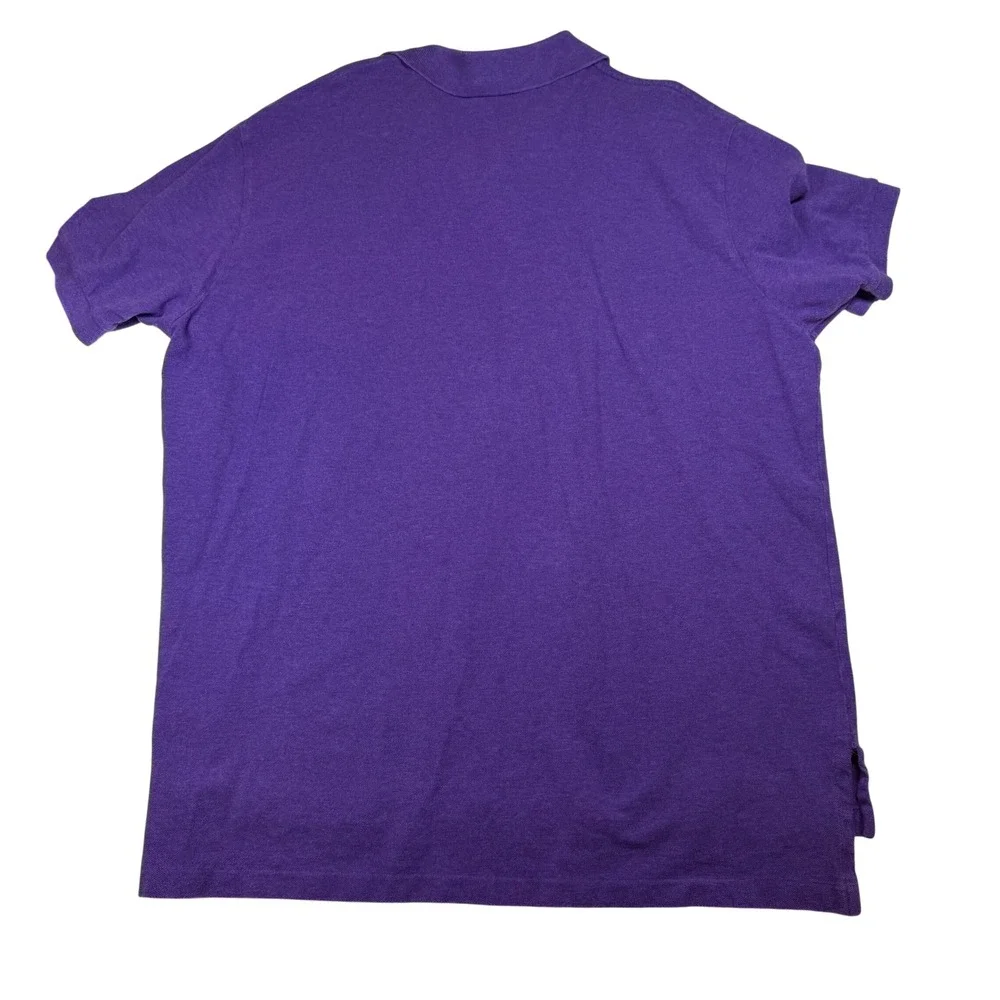 Polo Ralph Lauren Mens XXL Purple Short Sleeve Cotton Pique Polo Green Pony Logo